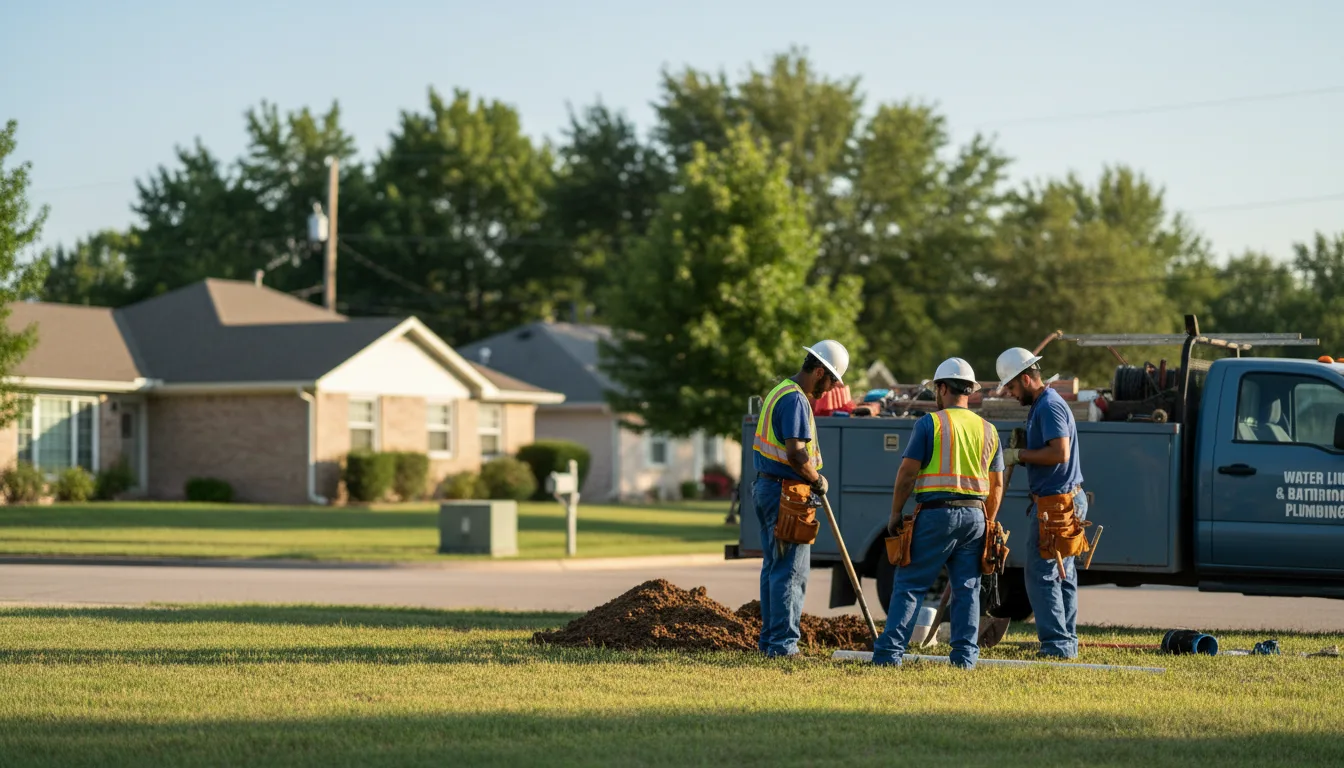 Residential water line and bathroom plumbing service in Bryan, OH